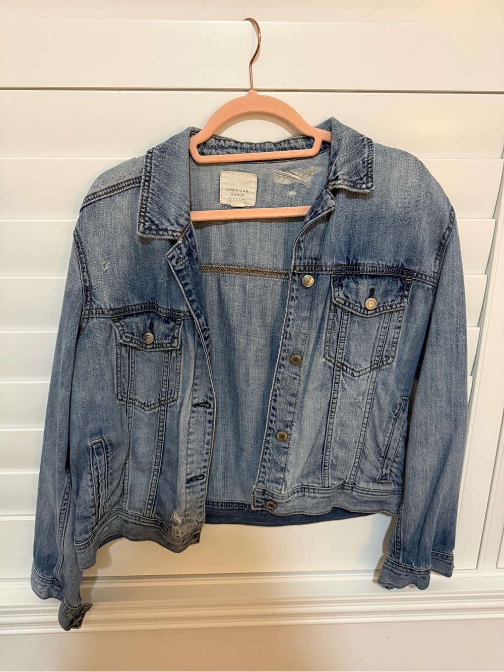 American Eagle Outfitters Light Blue Denim Trucker Jacket